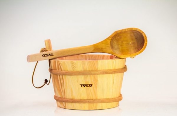 Sauna Wooden Bucket & Ladle Combo